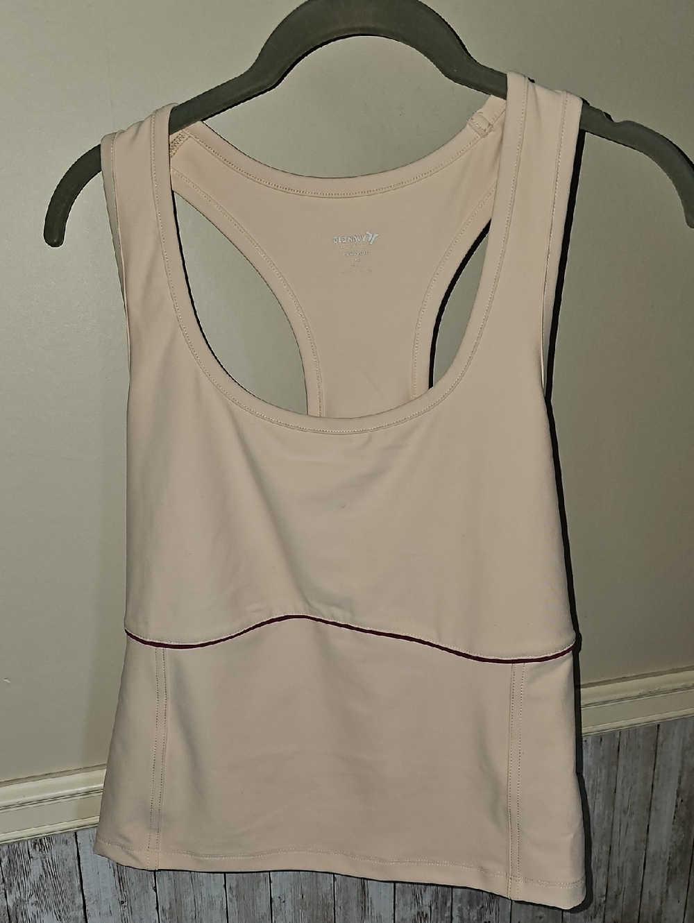 T4🔹️Old Navy Pale Pink Racerback Tank with Dark Pink Accent
